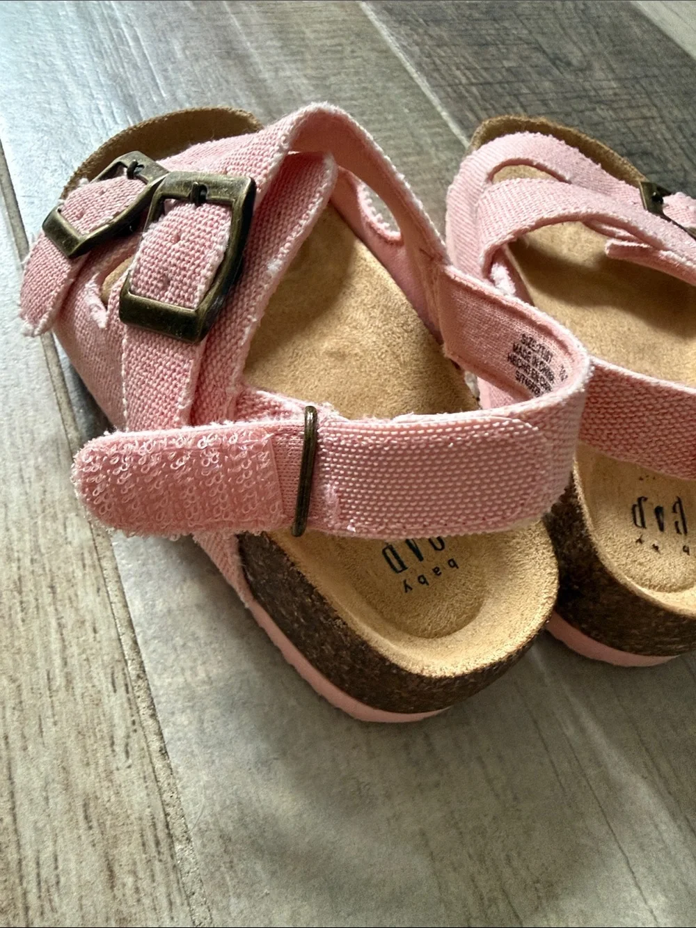 GAP Pink Canvas Adjustable Buckle Kids Sandals